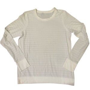 Lululemon Athletica White Mesh long sleeve top
